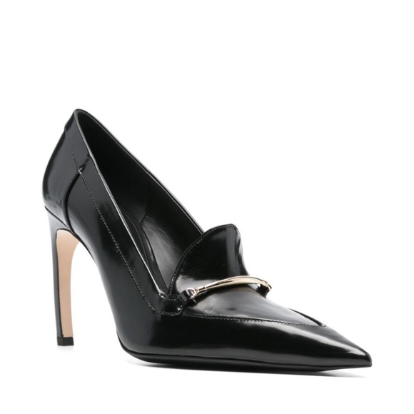 Victoria Beckham Shoes - Victoria Beckham Black Leather Pointy Loafer Pumps Size EU 38